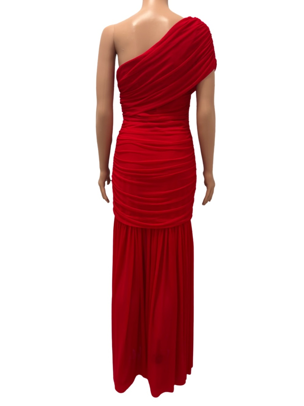 LAGSHIAN Elegant Formal Long Dress One Shoulder Sleeveless Ruched, size M - Picture 5 of 6
